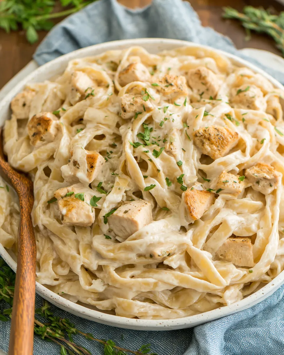 Quick Healthy Chicken Fettuccine Alfredo shot