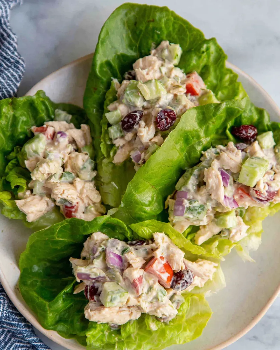 Easy Healthy Chicken Salad Lettuce Wraps recipe photo