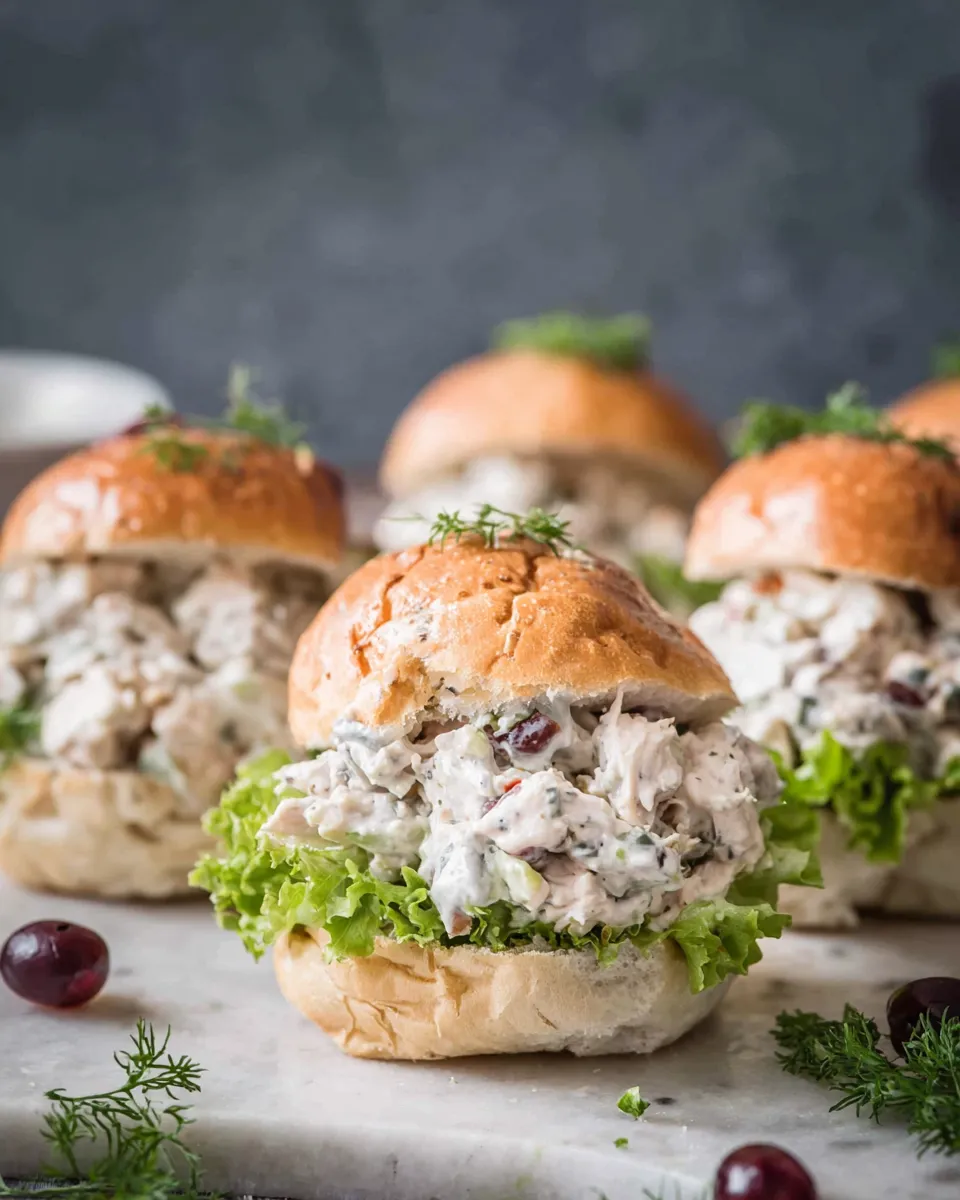 Delicious Healthy Chicken Salad Sliders plate image