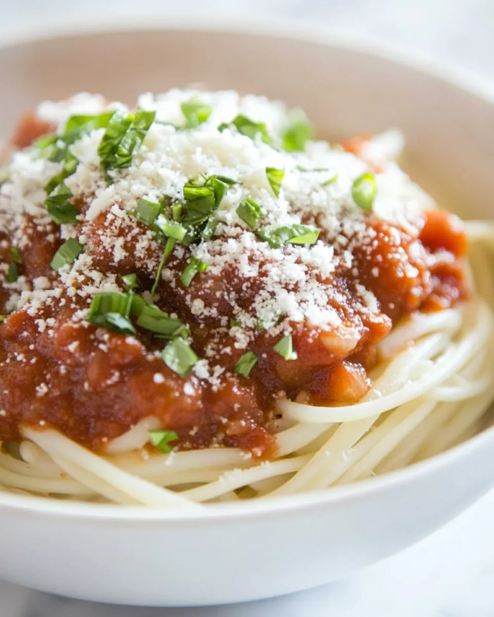 homemade Hearts of Palm Linguini and Legendary Spaghetti Sauce Bowls Recipe photo