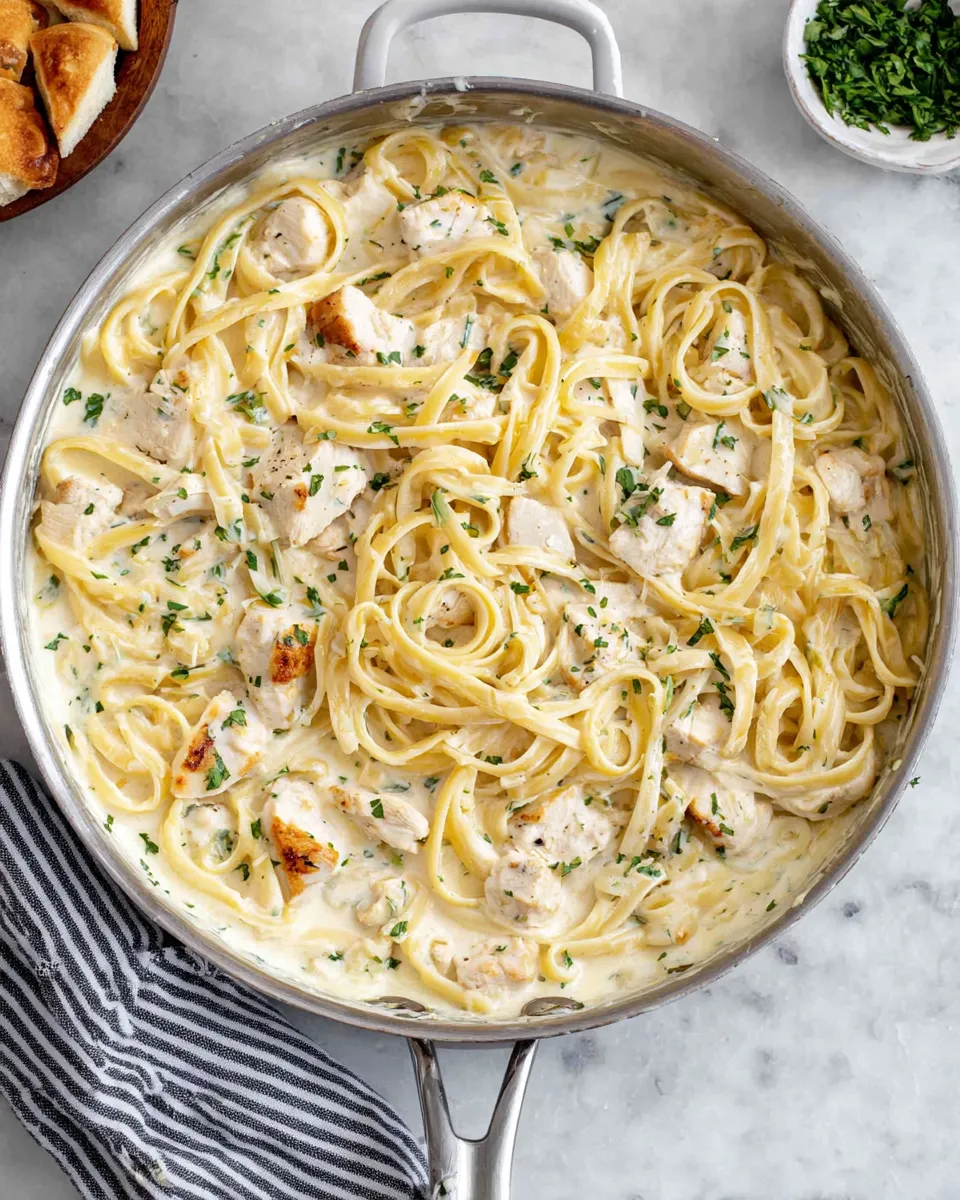 Easy Homemade Chicken Alfredo dish photo