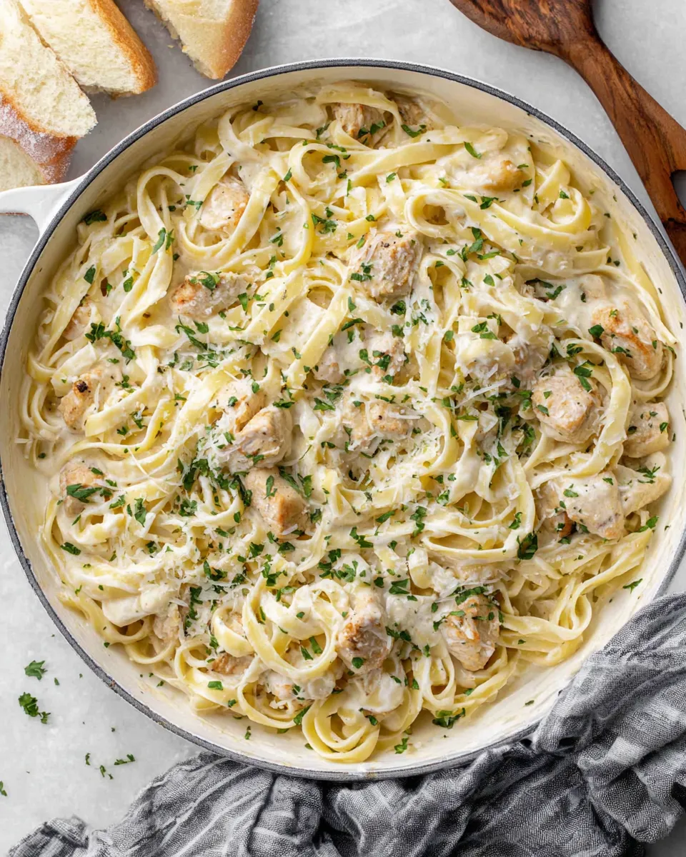 Perfect Homemade Chicken Alfredo food shot