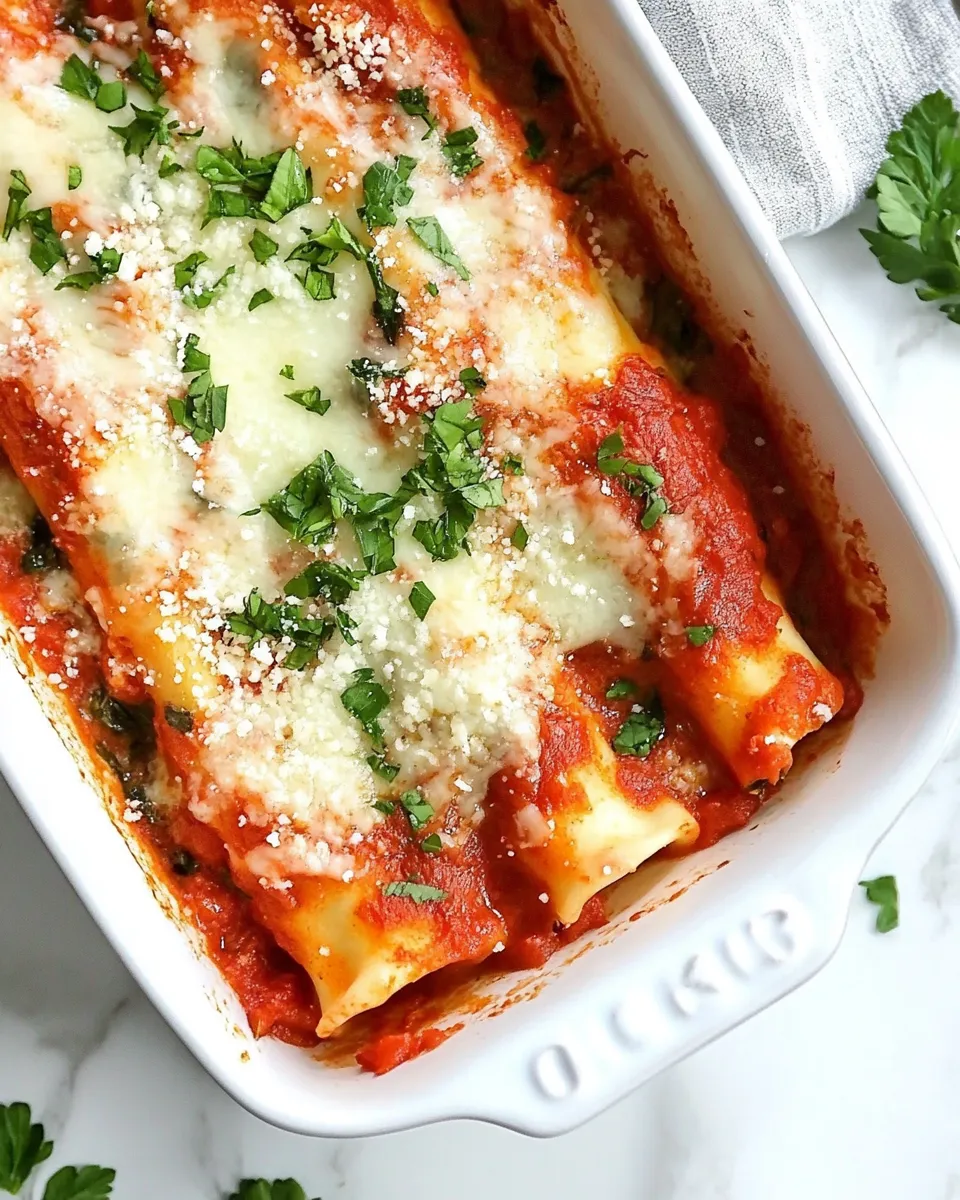 classic Homemade Spinach Manicotti image