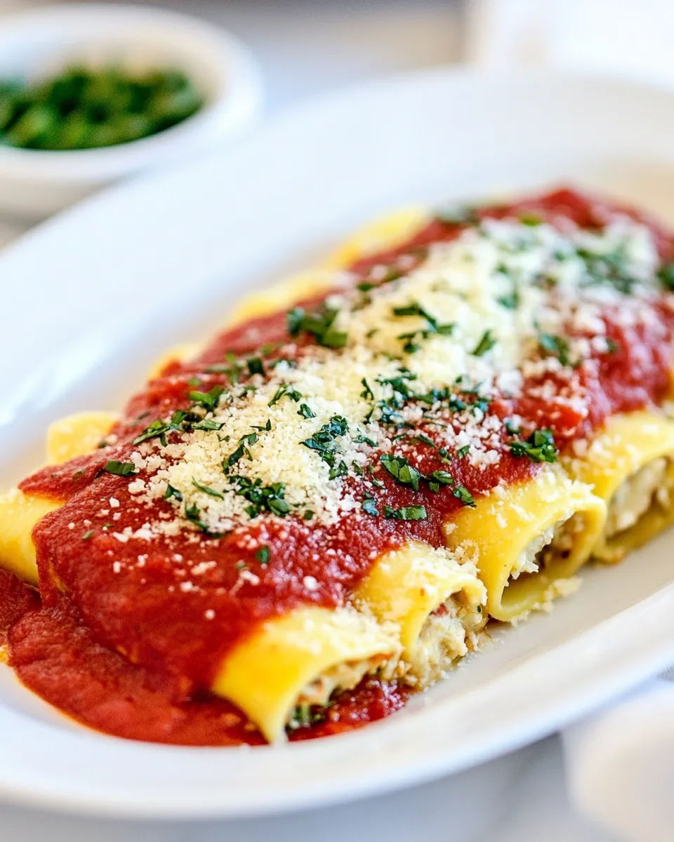 delicious Homemade Stuffed Manicotti shot