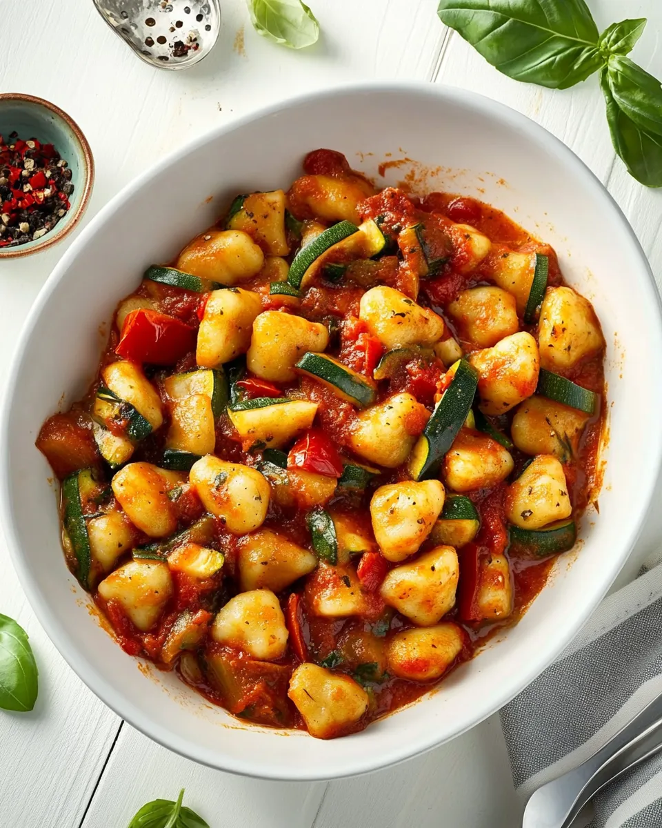 easy Homemade Zucchini Gnocchi in Rustic Tomato Sauce picture