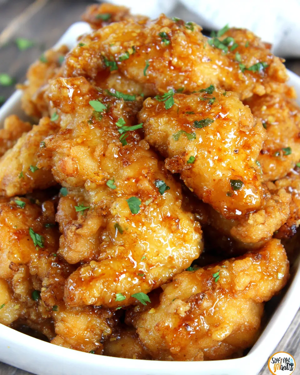 Quick Honey Buttered Fried Chicken food shot