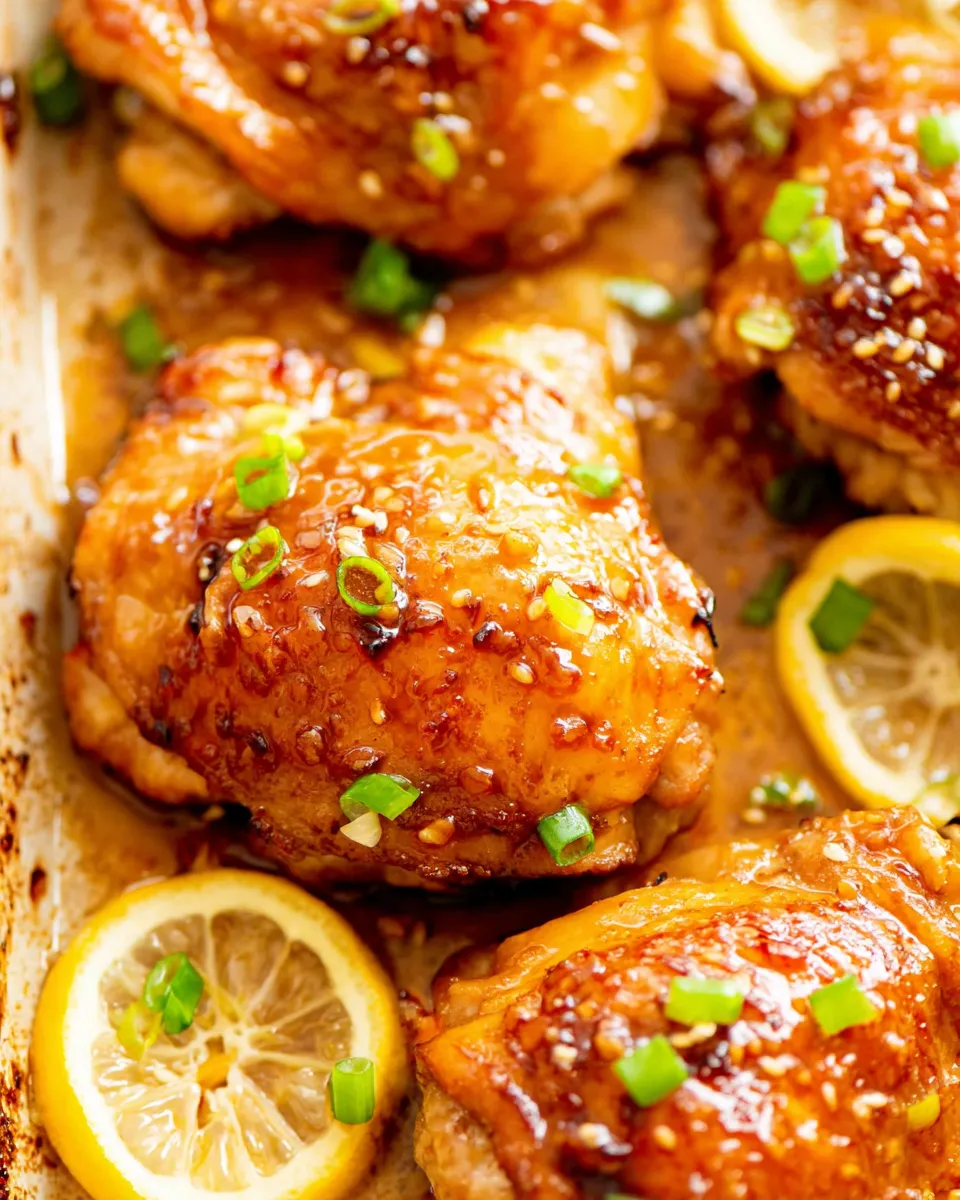 Easy Honey Garlic Baked Chicken Thighs recipe photo