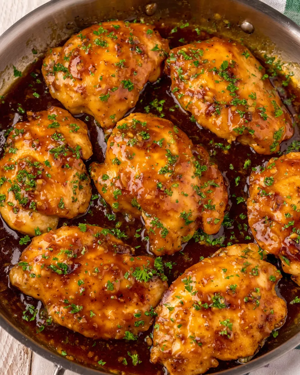 Delicious Honey Garlic Chicken food shot