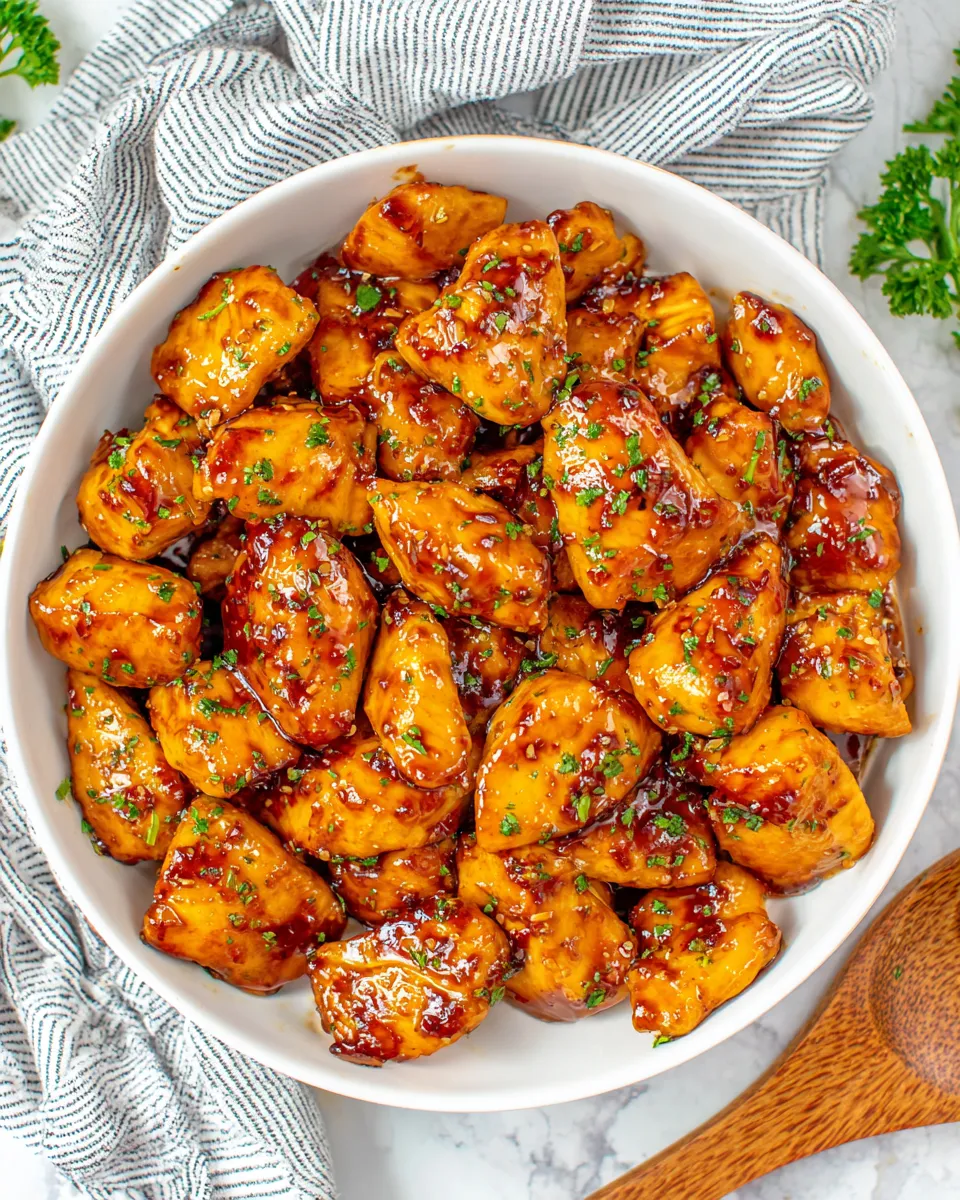 Homemade Honey Garlic Chicken Bites recipe photo