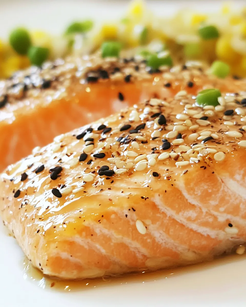 Delicious Honey Glazed Sesame Salmon plate image