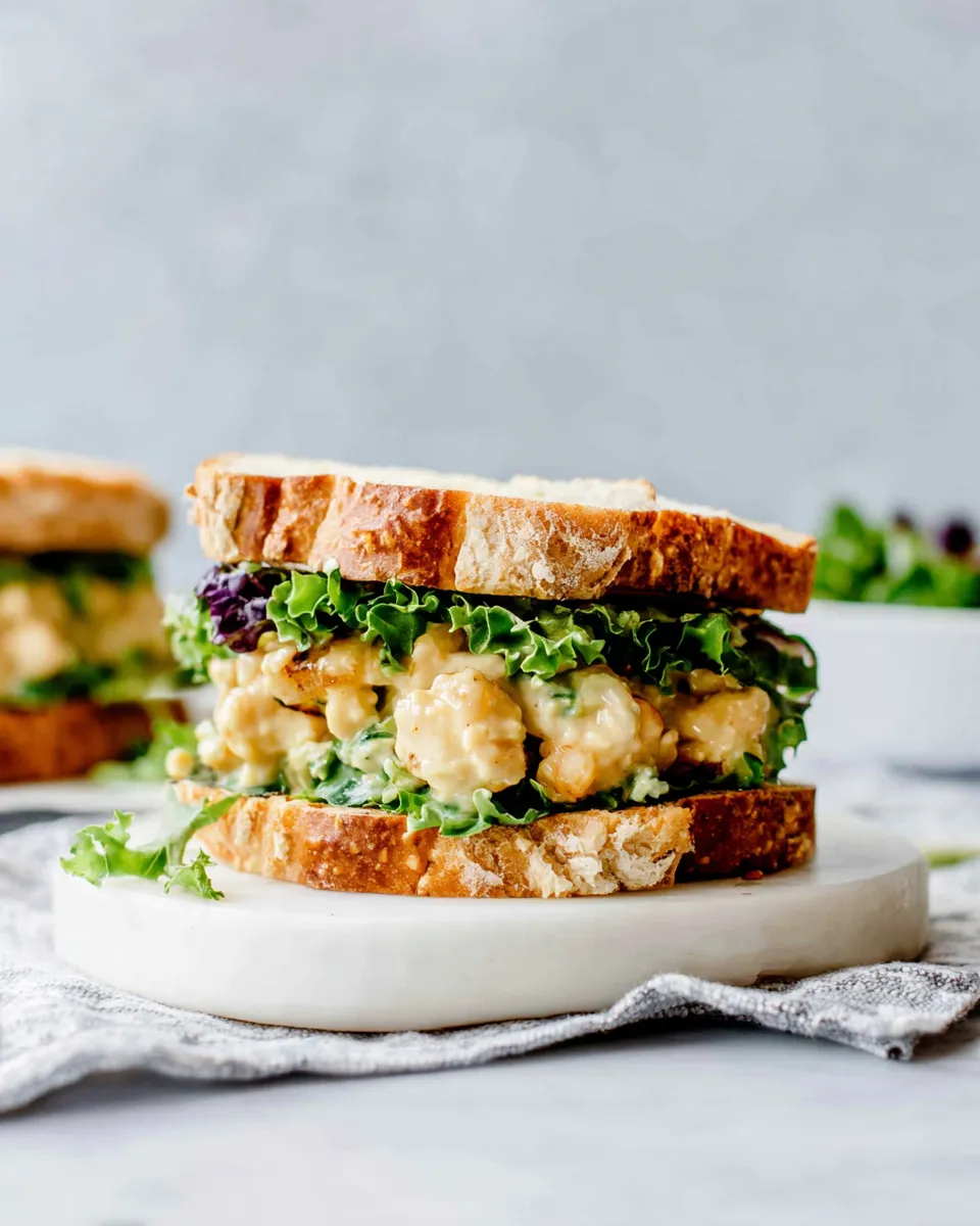 Delicious Honey Mustard Chicken Salad Sandwiches plate image