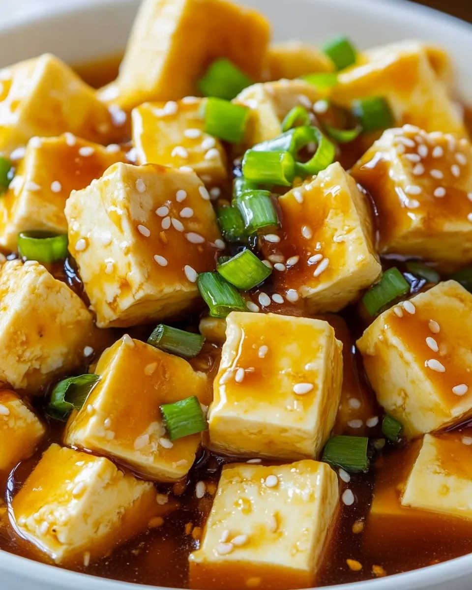 Delicious Honey Sesame Tofu dish photo
