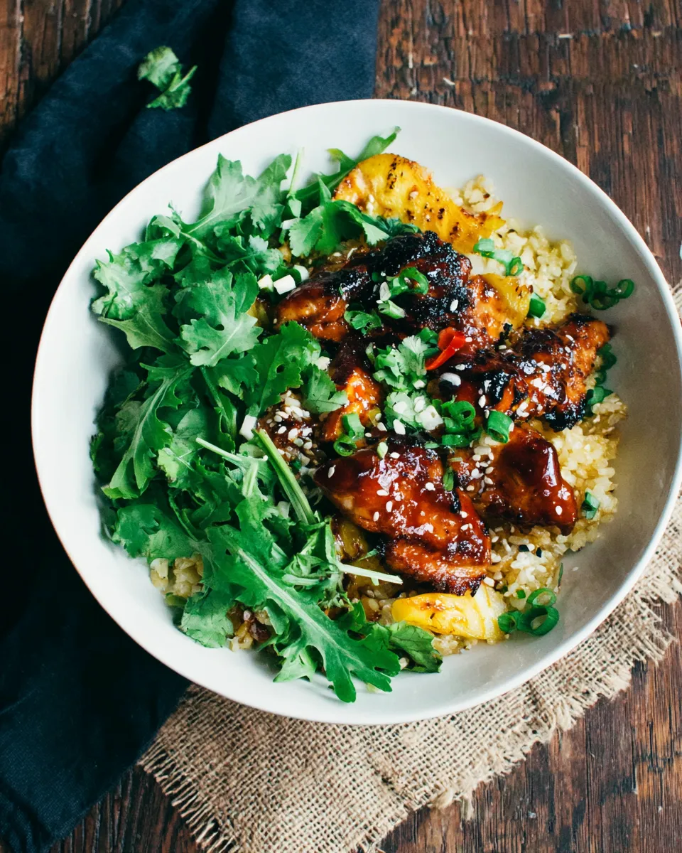 Easy Honey Sriracha Chicken Bowls recipe photo