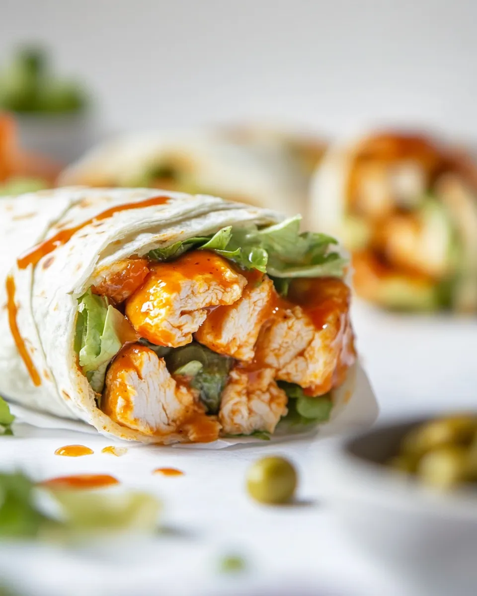 Delicious Hot Honey Buffalo Chicken Wraps. dish photo