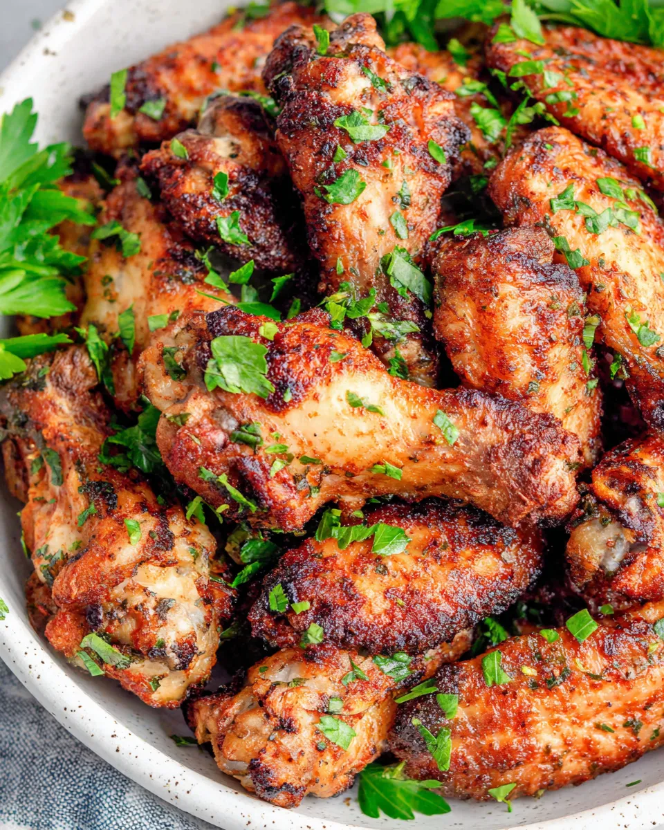 Easy How to Air Fry Chicken Wings food shot