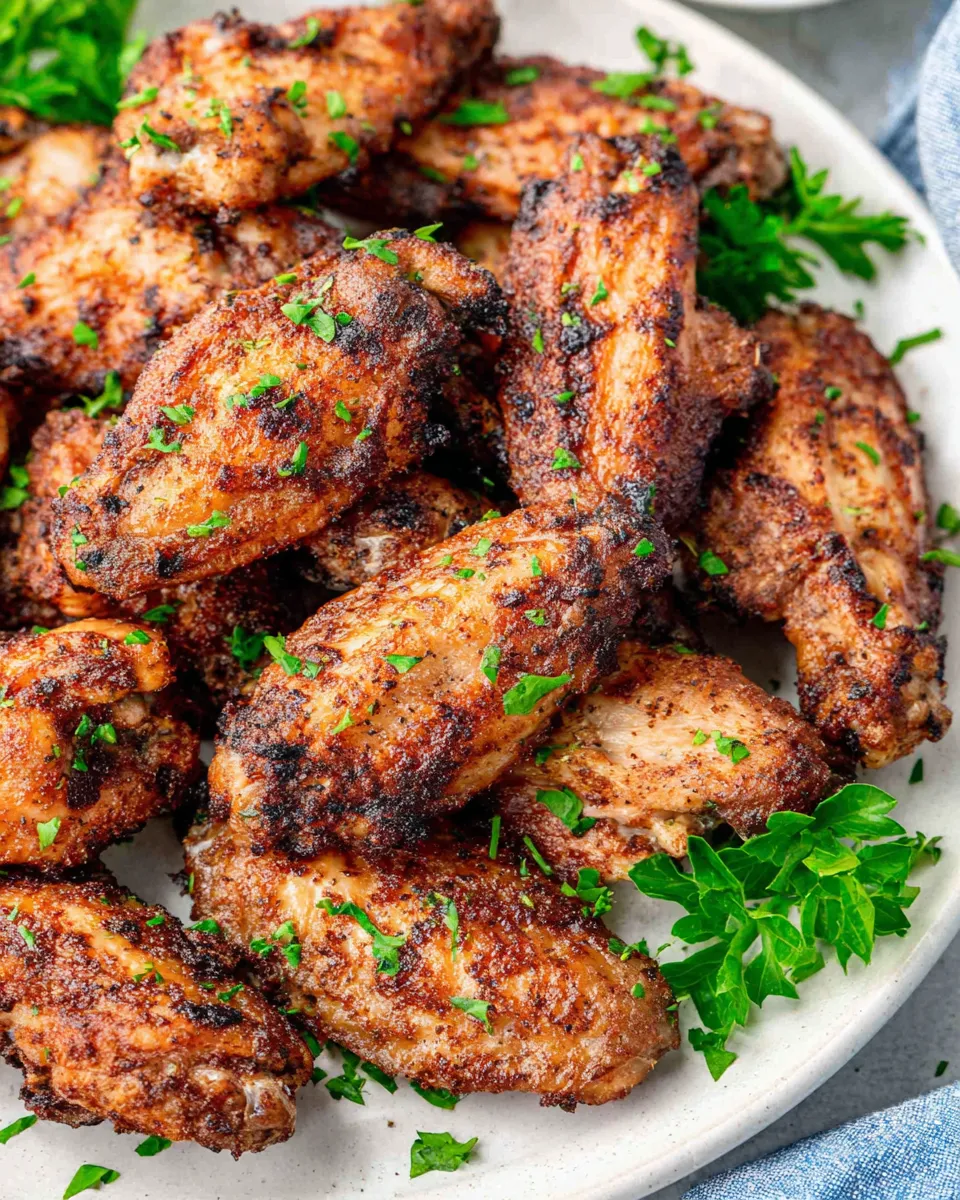 Delicious How to Air Fry Chicken Wings plate image