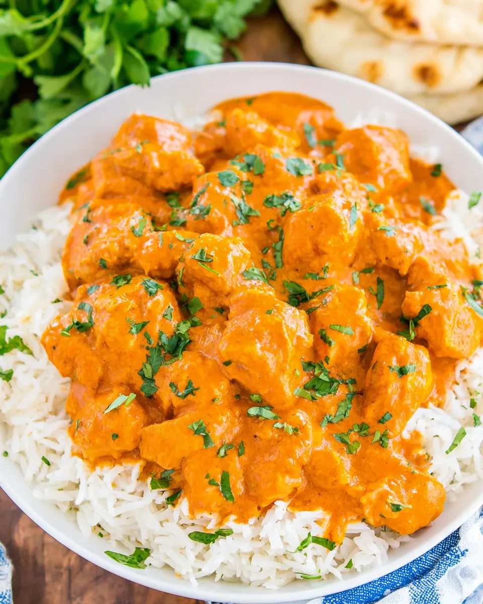 Delicious Indian Butter Chicken plate image