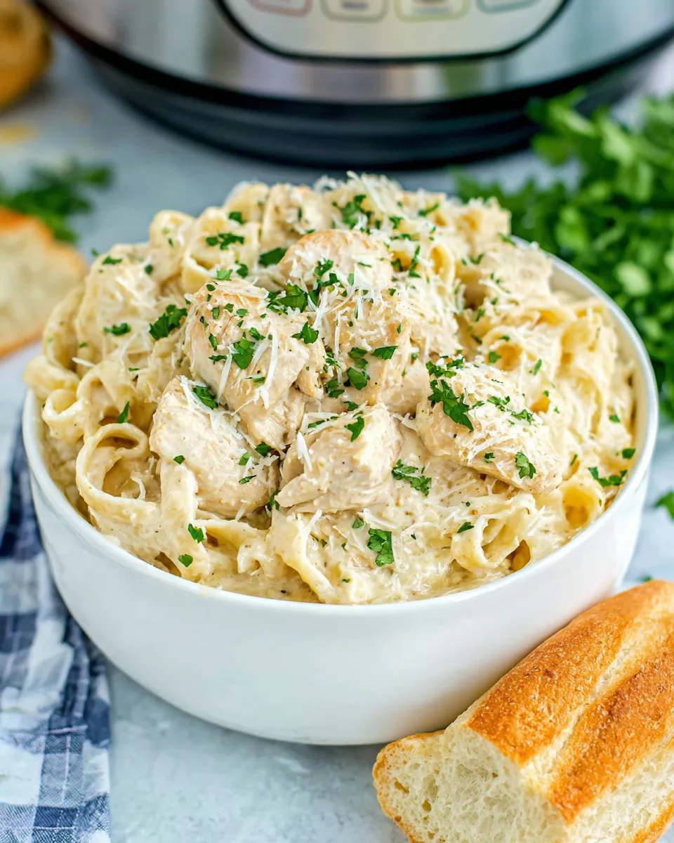 Delicious Instant Pot Chicken Alfredo With Jar Sauce dish photo