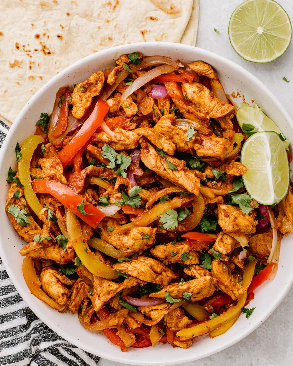 Delicious Instant Pot Chicken Fajitas plate image