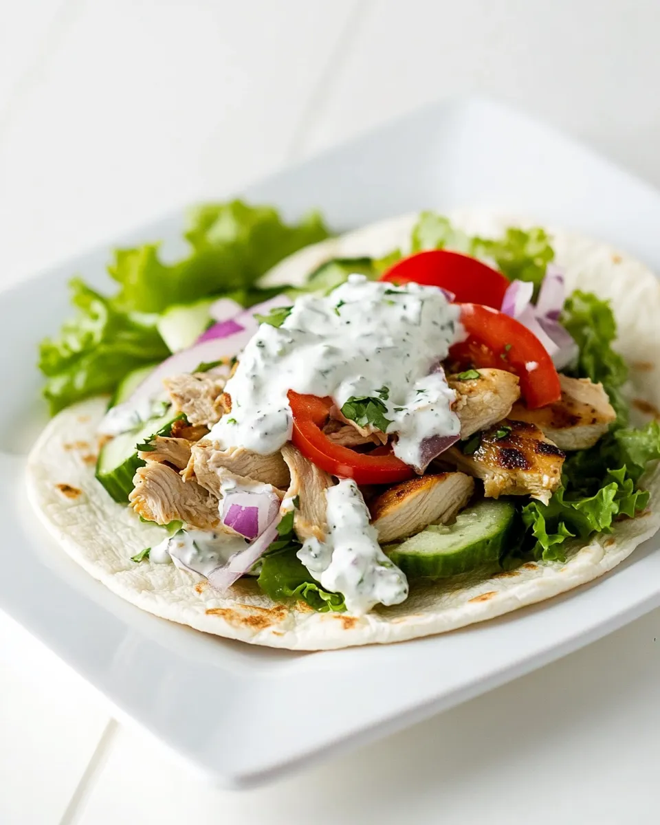 Delicious Instant Pot Chicken Gyros plate image