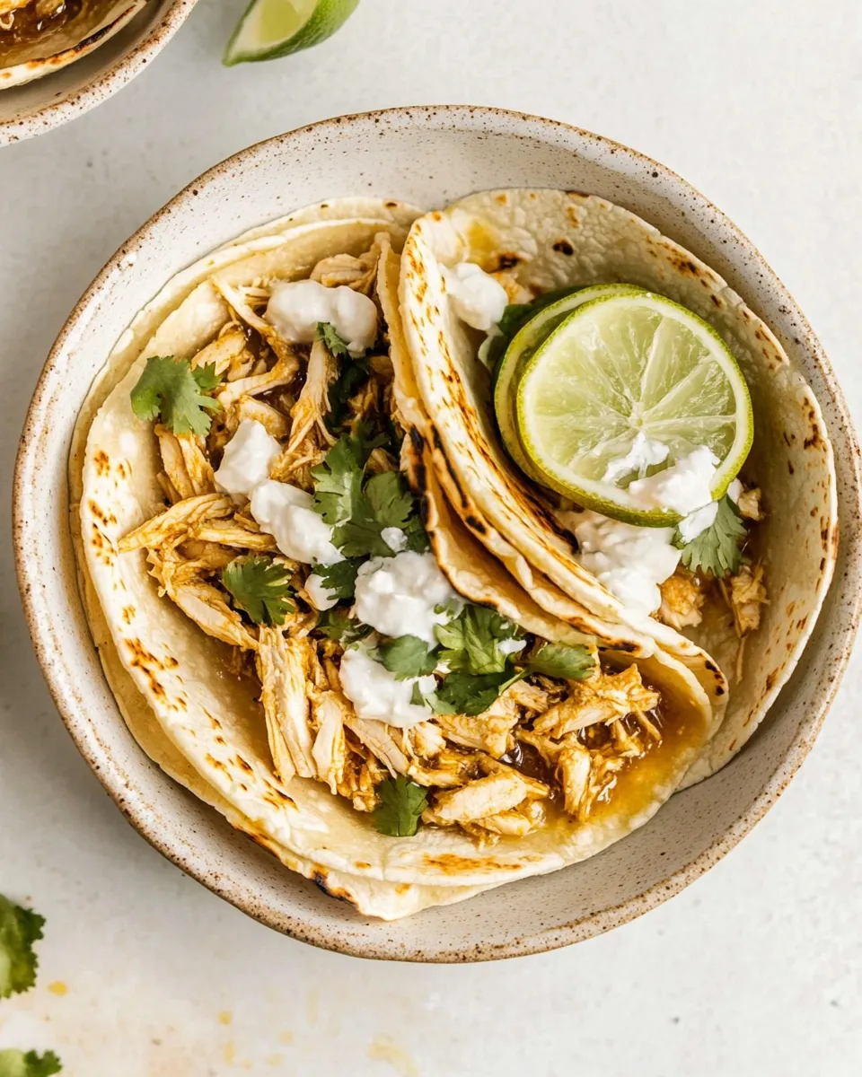 Delicious Instant Pot Chicken Tacos plate image