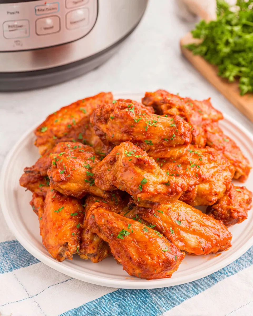 Delicious Instant Pot Chicken Wings plate image
