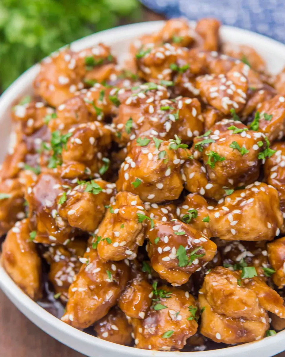 Easy Instant Pot Garlic Sesame Chicken food shot