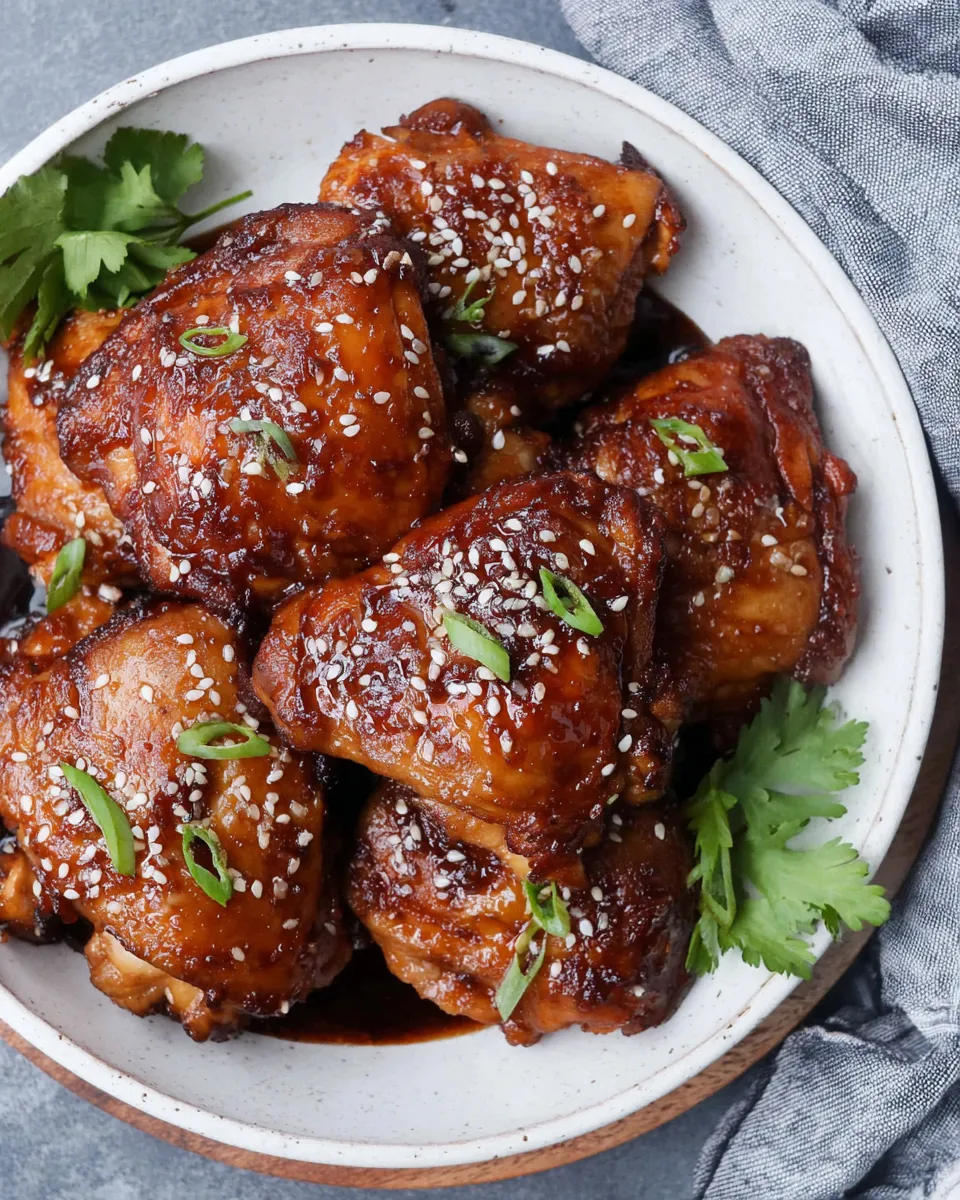 Healthy Instant Pot Honey-Garlic Chicken Thighs plate image