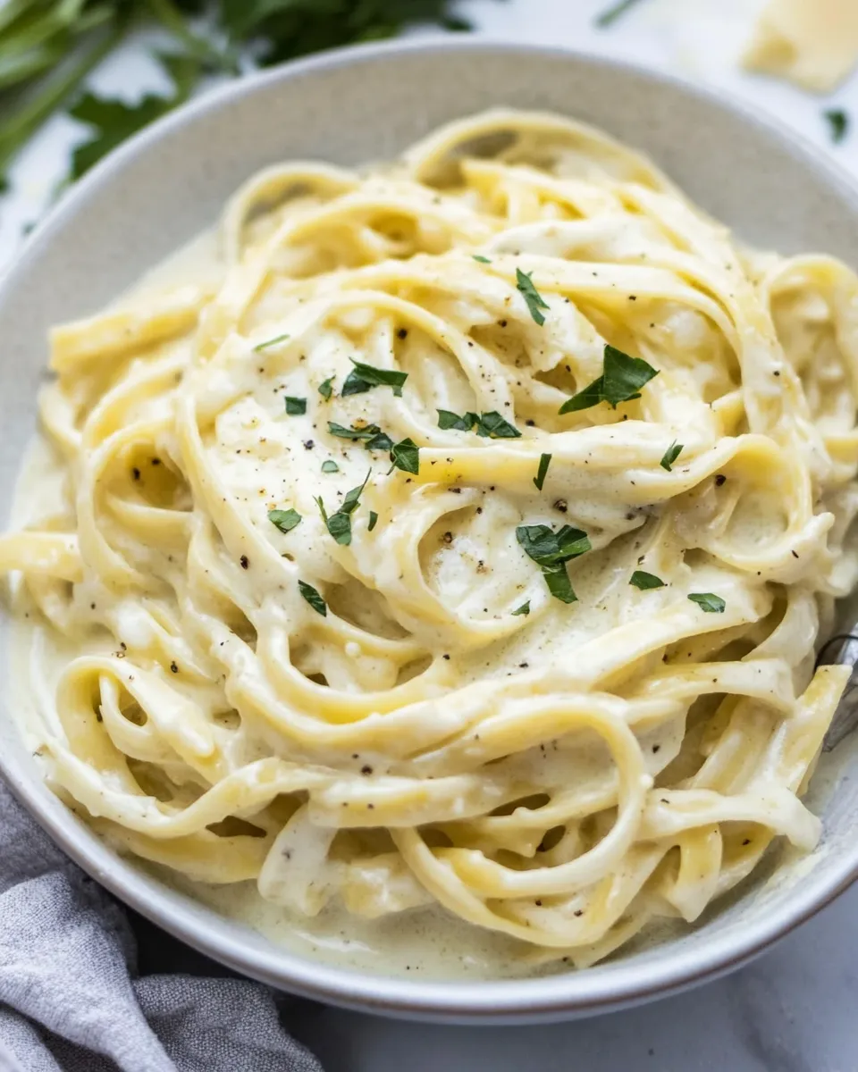 delicious Instant Pot Skinny Fettuccine Alfredo dish photo