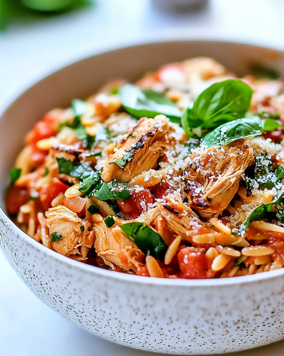delicious Italian Chicken Orzo (One pot!) shot