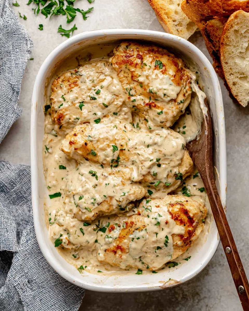 Delicious Italian Cream Cheese Chicken food shot