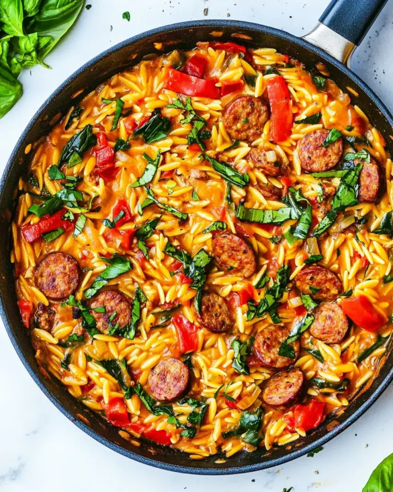 Homemade Italian Orzo and Sausage Skillet photo