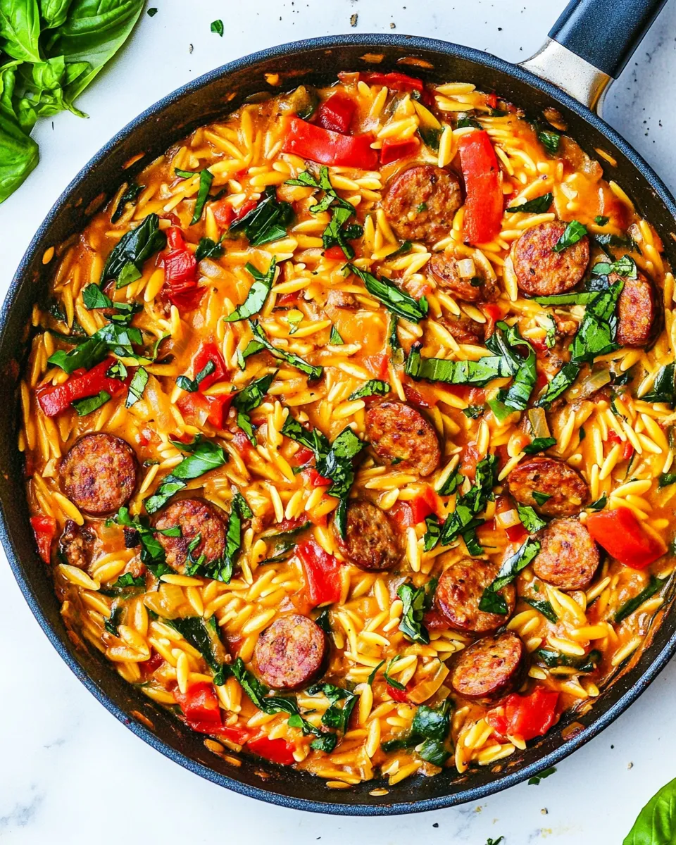 Homemade Italian Orzo and Sausage Skillet photo