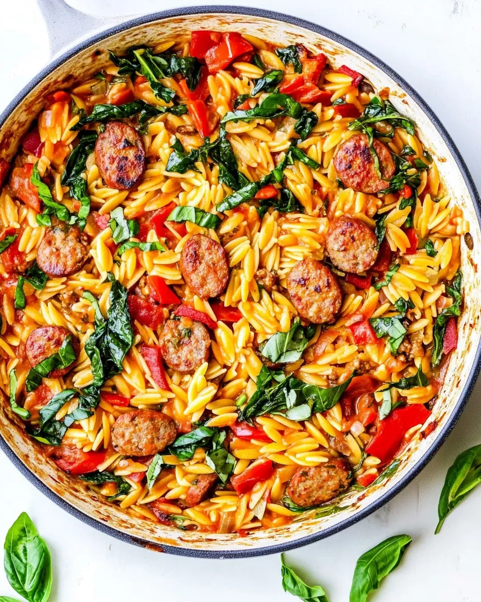Easy Italian Orzo and Sausage Skillet recipe photo