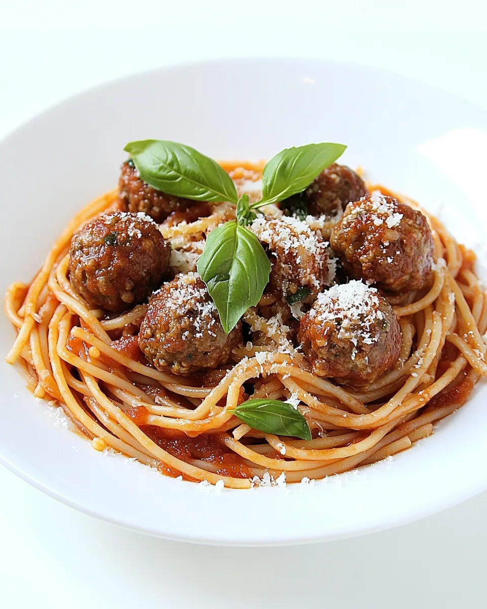 Classic Italian Spaghetti with Meatballs image