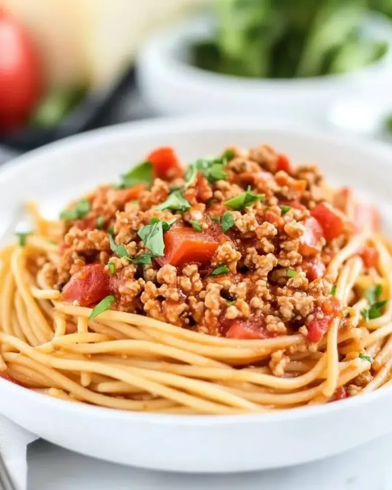 Homemade Italian Style Ground Turkey Spaghetti photo