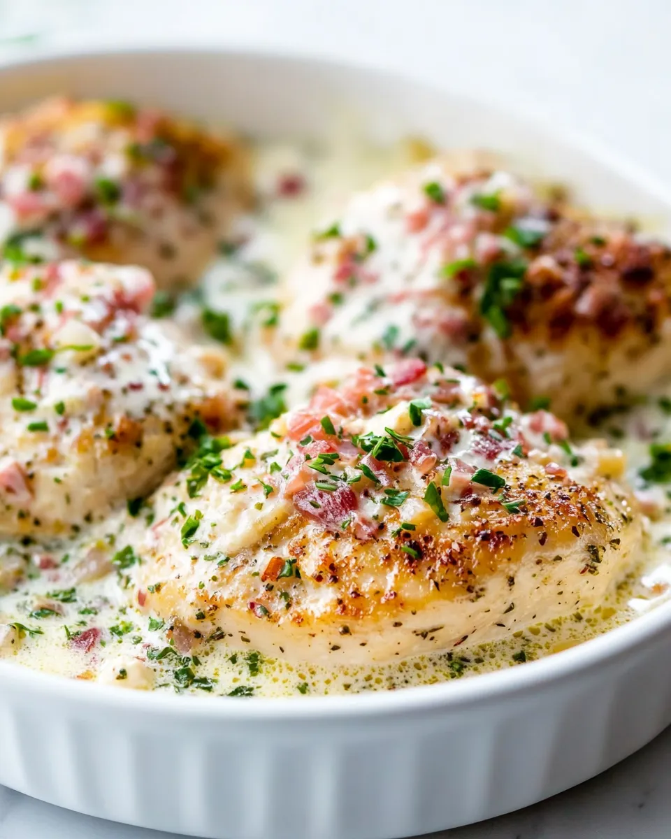 Delicious Keto Chicken in Cream Sauce plate image