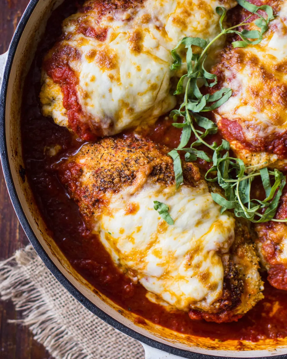 Delicious Keto Stuffed Chicken Parmesan plate image