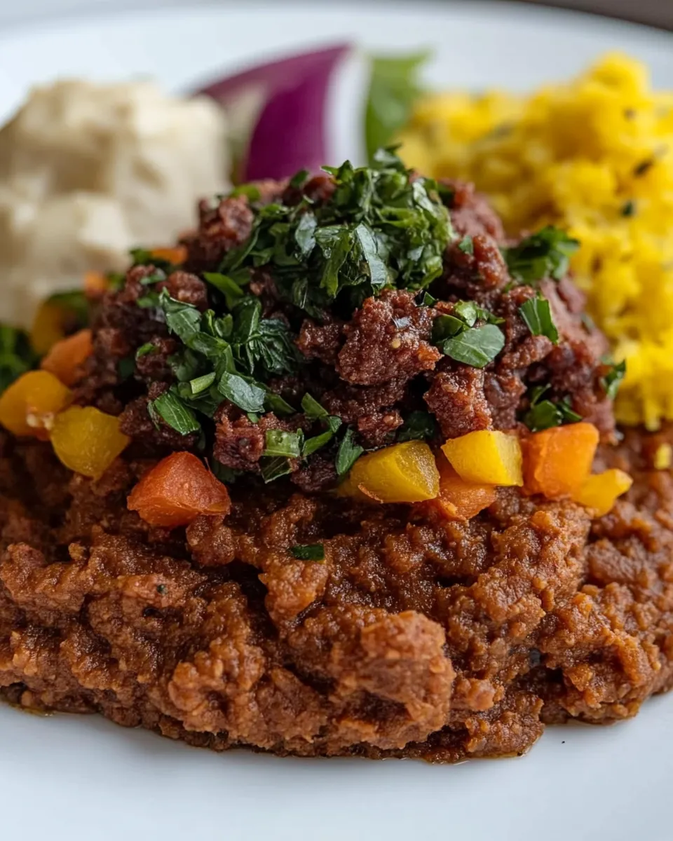 delicious Kitfo (Ethiopian Steak Tartare) shot