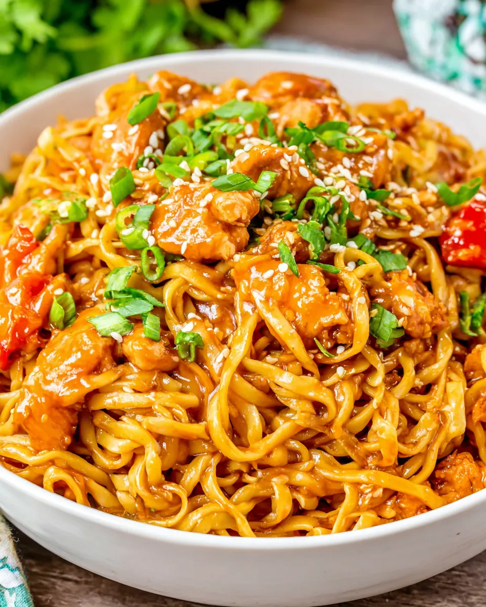 Delicious Kung Pao Chicken Noodles dish photo