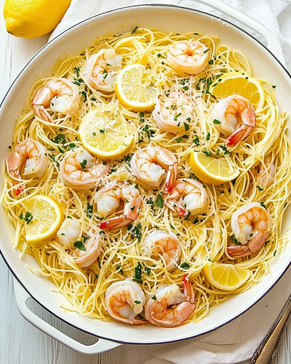 Classic Lemon-Parmesan Angel Hair Pasta with Shrimp image