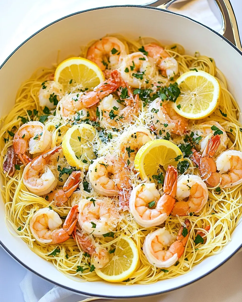 Easy Lemon-Parmesan Angel Hair Pasta with Shrimp recipe image