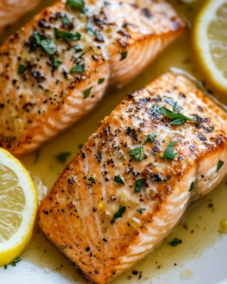 Homemade Lemon Brown Butter Salmon. photo
