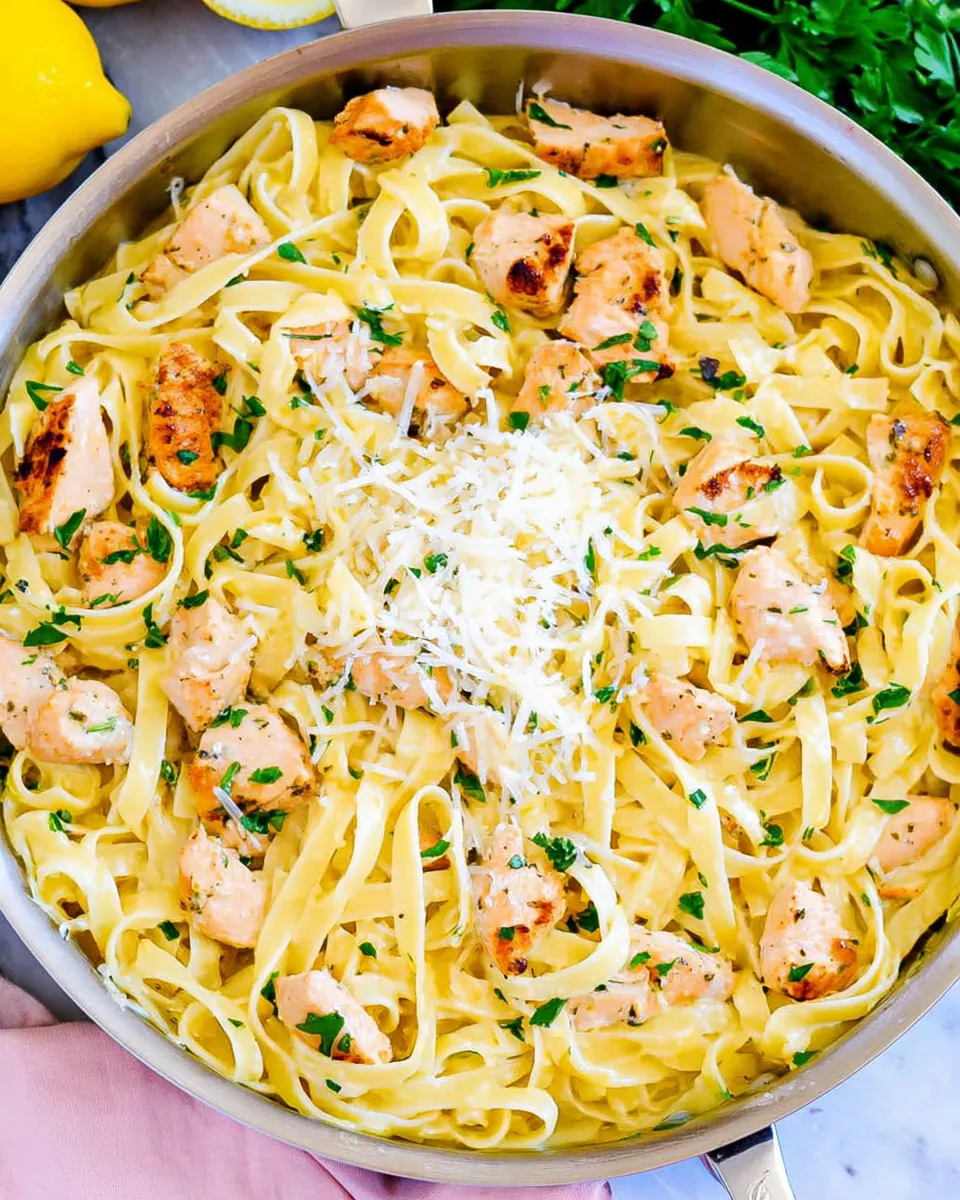 Delicious Lemon Butter Garlic Chicken Pasta plate image