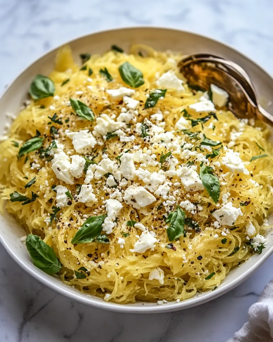 Easy Lemon Butter Spaghetti Squash with Feta. recipe image