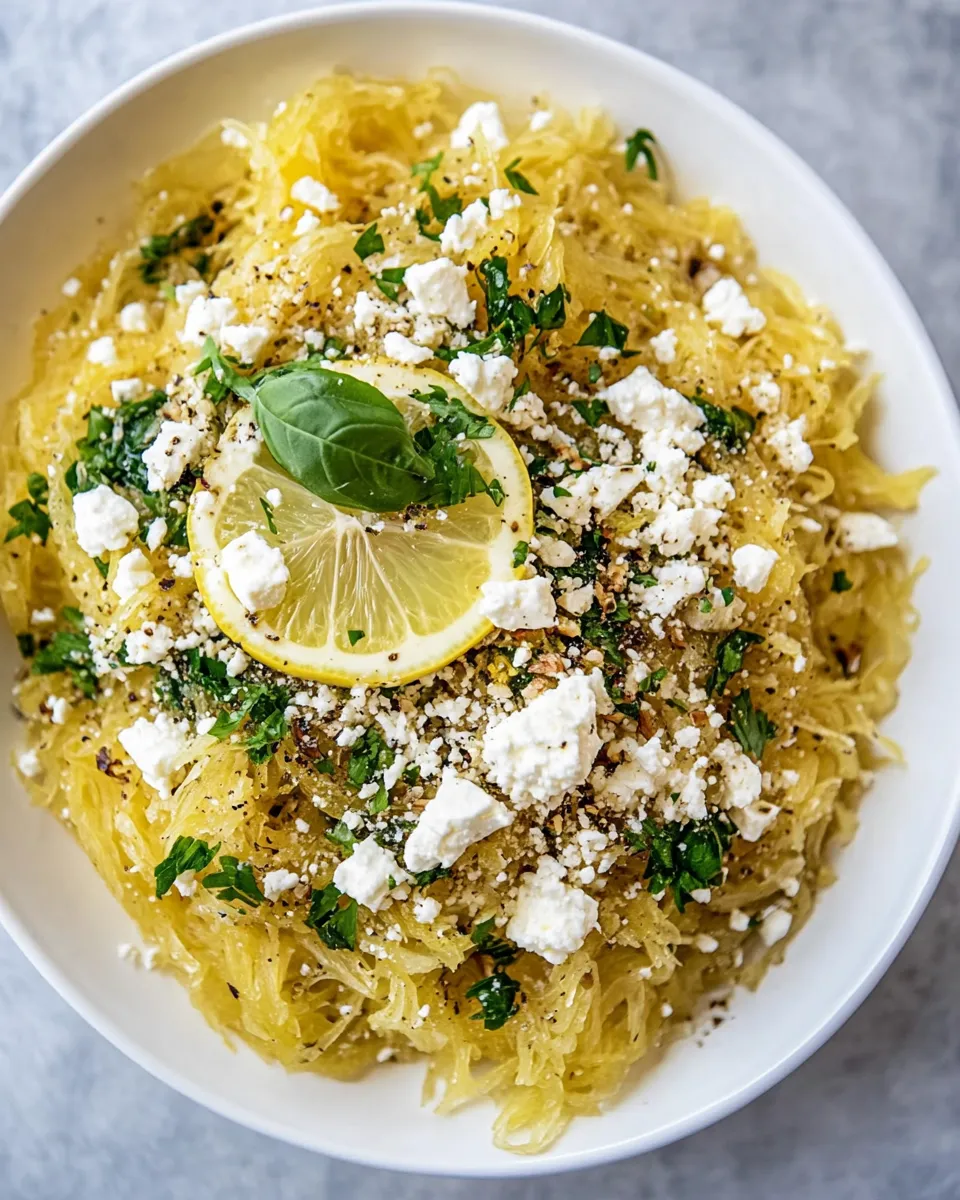 Delicious Lemon Butter Spaghetti Squash with Feta. dish photo