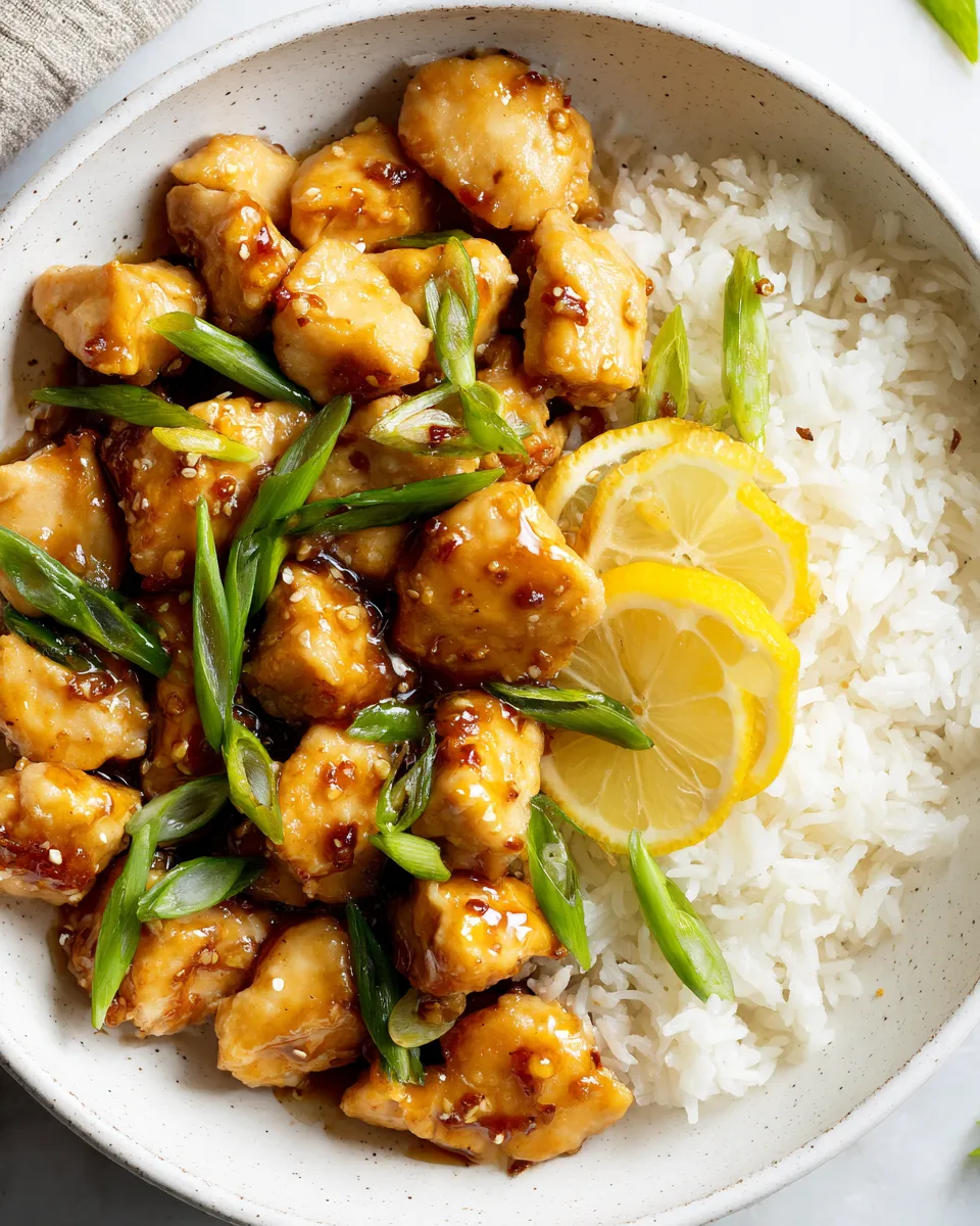 Delicious Lemon Chicken (Chinese Style) food shot