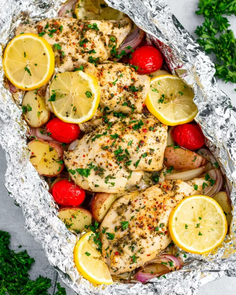Homemade Lemon Chicken Foil Packets photo