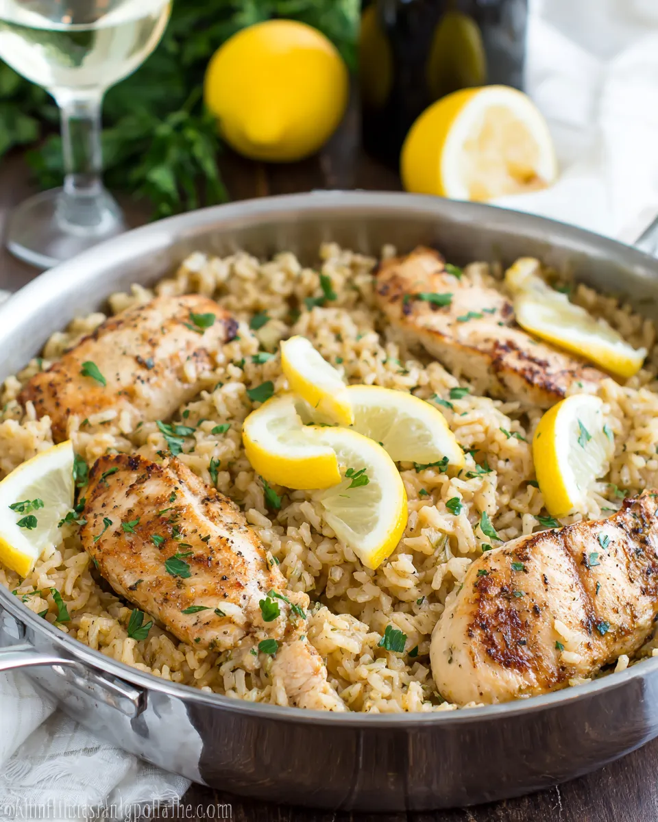 Easy Lemon Chicken Rice Skillet recipe photo