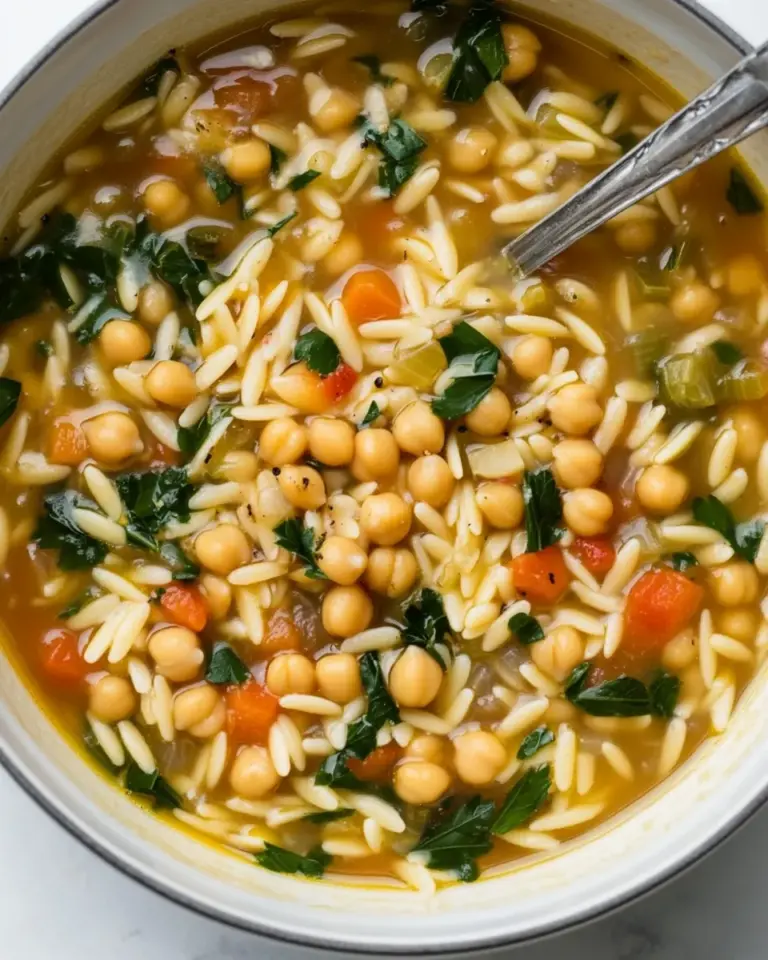 Homemade Lemon Chickpea Orzo Soup photo